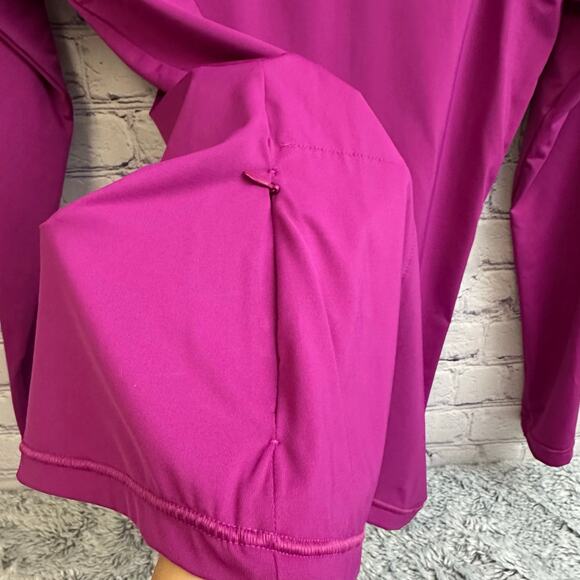 Athleta Purple Athletic Mock Neck Zip Up Back Long Sleeve Shirt Large Workout - Picture 7 of 9